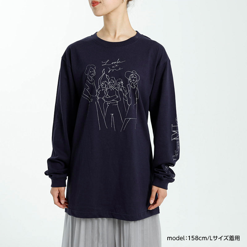 Look at Me ロングスリーブTシャツ ［ネイビー］