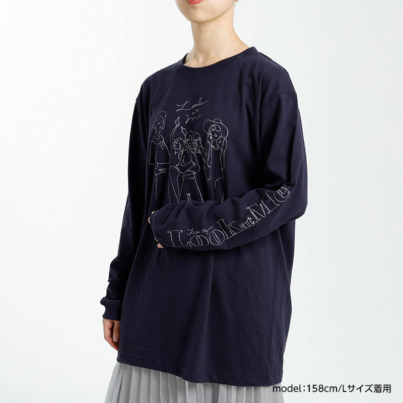 Look at Me ロングスリーブTシャツ ［ネイビー］